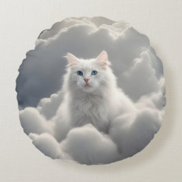 Cojín Redondo Gato en las nubes