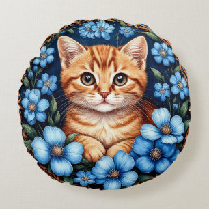 Cojín Redondo Gato Jengibre Encantador