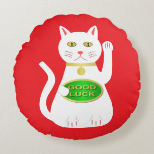 Cojín Redondo Gato Lucky Oriental
