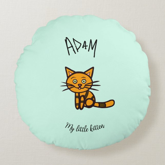 Cojín Redondo Gato naranja (Anverso)