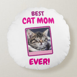 COJÍN REDONDO GATO PERSONALIZADO MAMÁ MADRE SIEMPRE MASCOTA AMOR