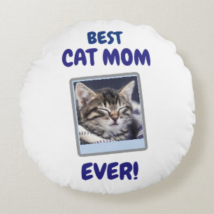 COJÍN REDONDO GATO PERSONALIZADO MAMÁ MADRE SIEMPRE MASCOTA AMOR
