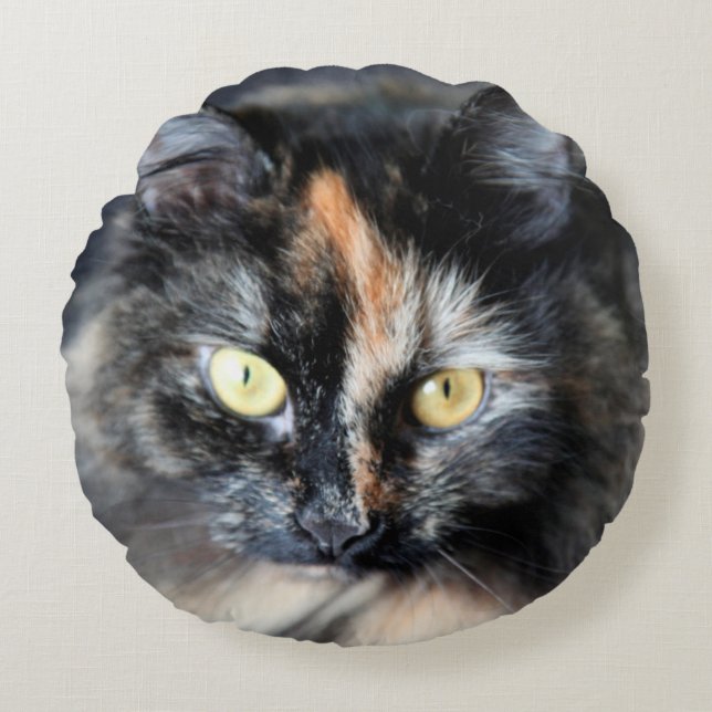 Cojín Redondo Gato siberiano (Anverso)