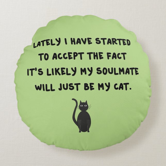 Cojín Redondo Gato Soulmate (Anverso)