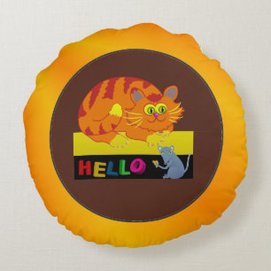 Cojín Redondo Gato y ratón