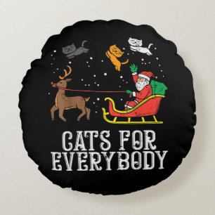 Cojín Redondo Gatos para todos Navidad Gato Divertido Mujeres Sa