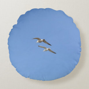 Cojín Redondo Gaviotas volando alto -