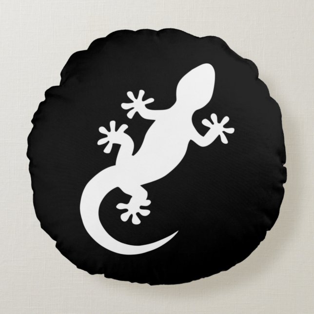 Cojín Redondo Gecko noir et blanc (Anverso)