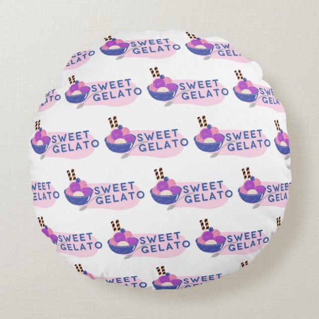 Cojín Redondo gelato dulce (Anverso)
