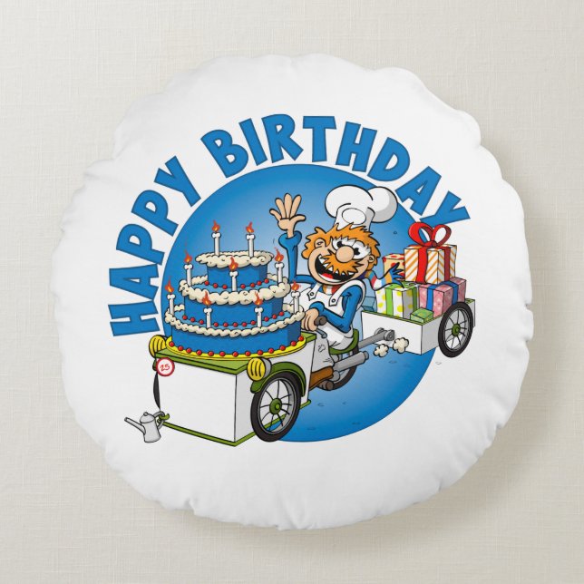 Cojín Redondo Gelukkige verjaardag (Anverso)