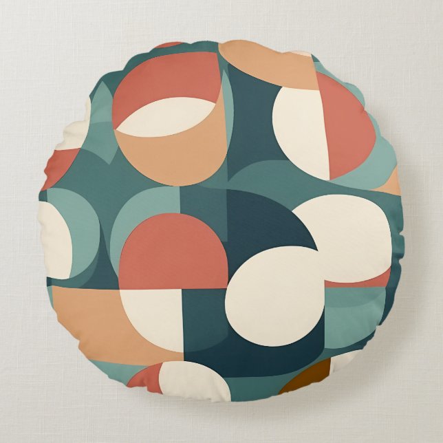 Cojín Redondo Gemini said Retro Geometric Semicircle Pillow (Anverso)