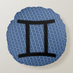 Cojín Redondo Gemini Zodiac Symbol Standard por Kenneth Yoncich
