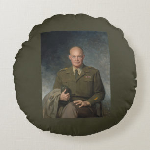 Cojín Redondo General Dwight Eisenhower Retrato pintado de 5 est