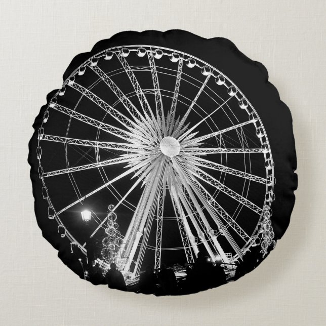 COJÍN REDONDO GENTE CERCA DE FERRIS WHEEL (Anverso)