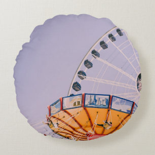 Cojín Redondo Gente montando en tu viaje de día