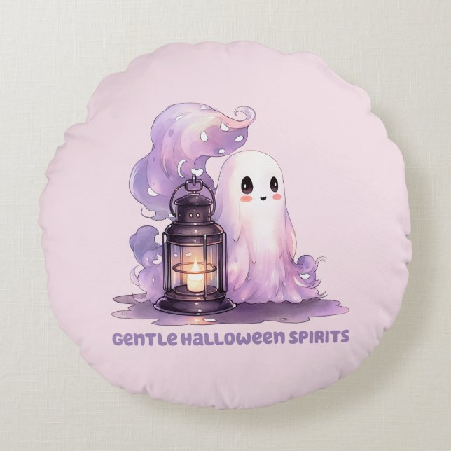 Cojín Redondo Gentiles Espíritus de Halloween (Anverso)