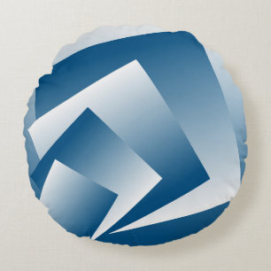 Cojín Redondo geometría azul turquesa