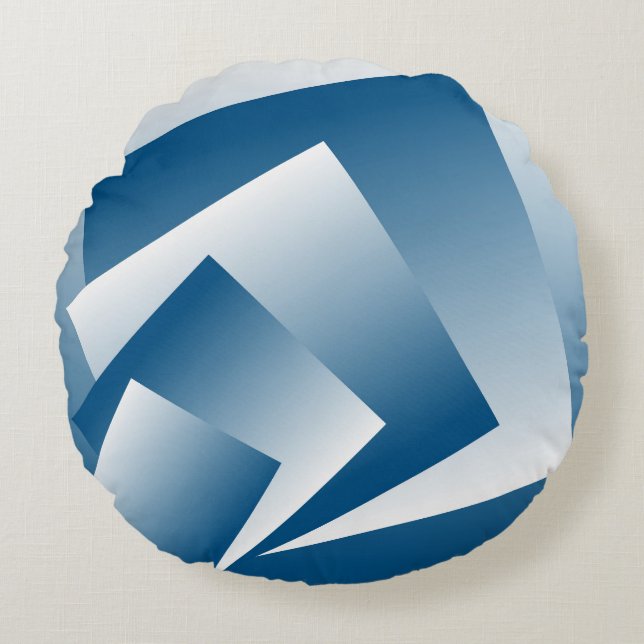 Cojín Redondo geometría azul turquesa (Anverso)