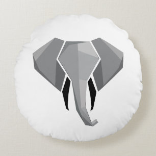 Cojín Redondo Geometría Cabeza elefante