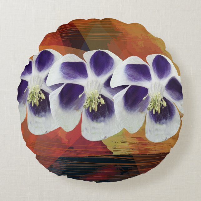 Cojín Redondo Geometría de primavera Abstract Colchón de arte (Anverso)