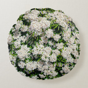 Cojín Redondo Geometría dorada: lujoso motivo de admirador