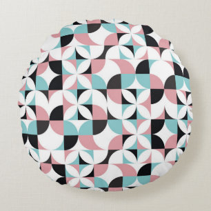 Cojín Redondo Geometría minimalista, arte de estilo escandinavo.