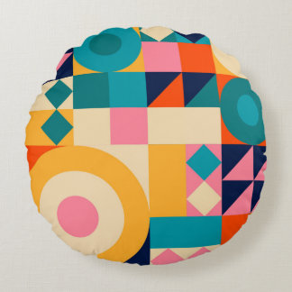 Cojín Redondo Geometría minimalista: Poster de Ilustracion de ép