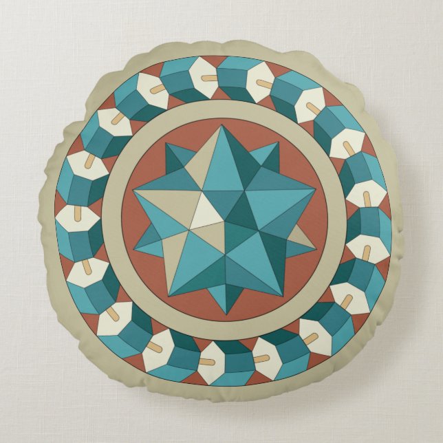 Cojín Redondo Geometría sagrada (Anverso)