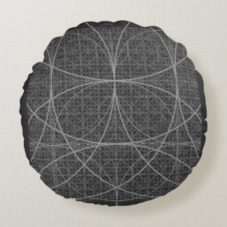 Cojín Redondo Geometría sagrada Círculos Flor de vida
