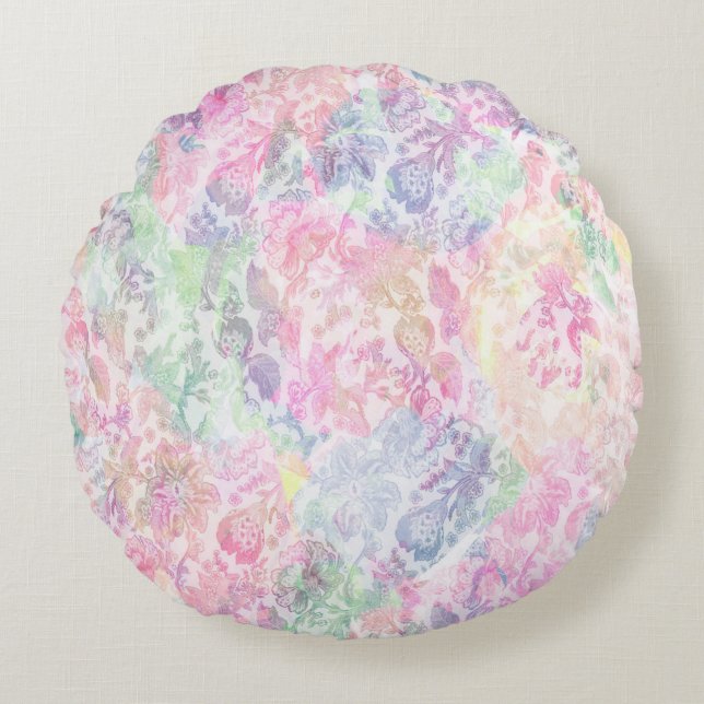 Cojín Redondo Geometría textura clásica de repetición patternpat (Anverso)