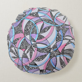 Cojín Redondo Geometric Circles Kaleidoscope Round Pillow