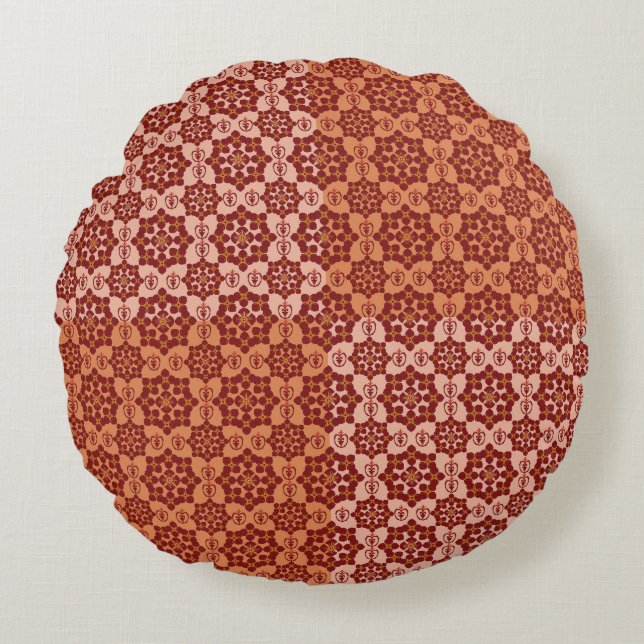 Cojín Redondo Geometric Patchwork Throw Pillow – Modern Purple C (Anverso)