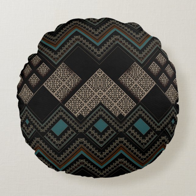 Cojín Redondo Geometric Pattern  (Anverso)