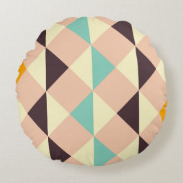 Cojín Redondo Geometric pattern overlapping diamonds & triangle