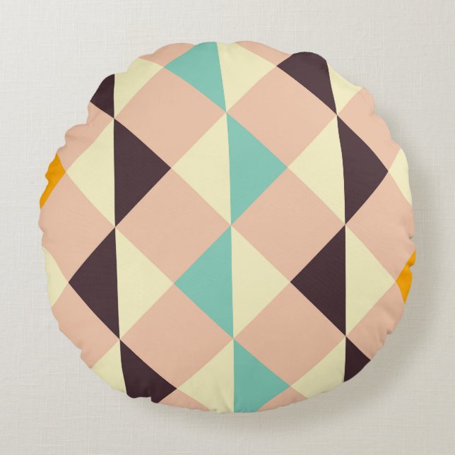 Cojín Redondo Geometric pattern overlapping diamonds & triangle (Anverso)