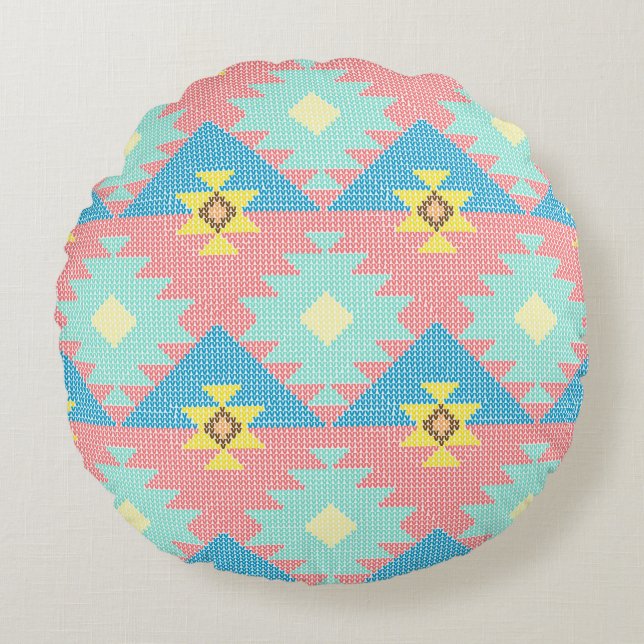 Cojín Redondo Geometric seamless pattern design,  home decor ide (Anverso)