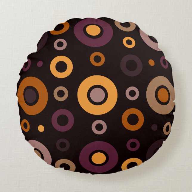 Cojín Redondo Geométrica de Caída Moderna de Mediano Siglo (Anverso)