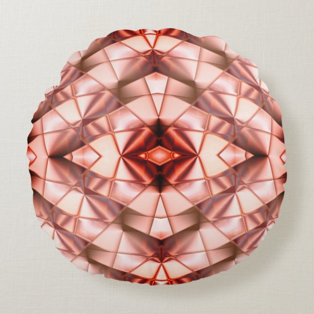 Cojín Redondo Gigantescas "flores perinares", dibujo digital (Anverso)