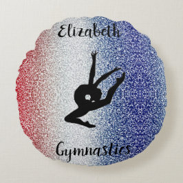 Cojín Redondo Gimnasia Personalizada Rojo Blanco Azul Redondo