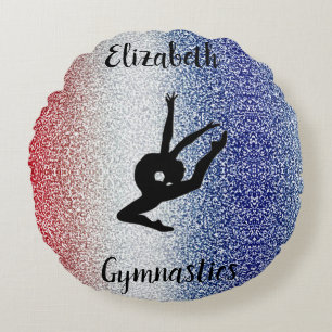 Cojín Redondo Gimnasia Personalizada Rojo Blanco Azul Redondo