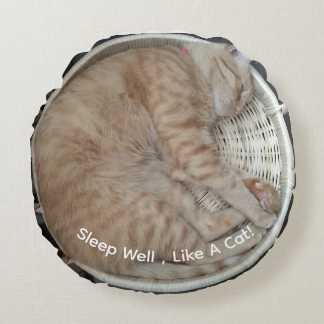 Cojín Redondo Ginger Cat Round Pouf (Anverso)