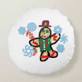 Cojín Redondo Gingerbread man dance