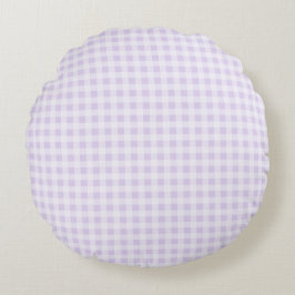 Cojín Redondo Gingham Morado Pálido