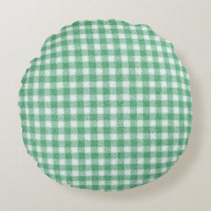 Cojín Redondo Gingham Verde Menta