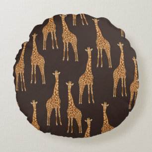 Cojín Redondo Giraffes Oscuras: Resumen de la Viña Sin Maravilla