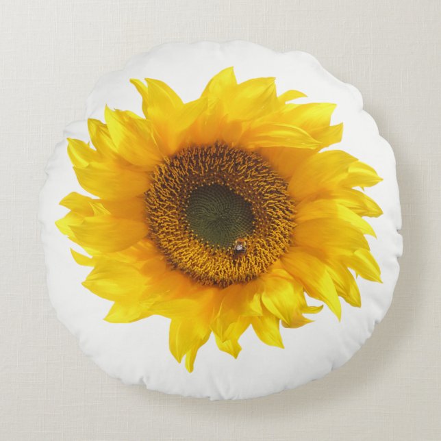 Cojín Redondo girasol amarillo (Anverso)