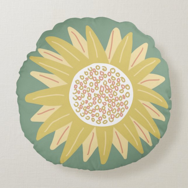 Cojín Redondo Girasol gigante (Anverso)