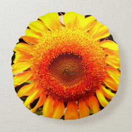 Cojín Redondo Girasol gigante amarillo