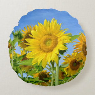 Cojín Redondo Girasoles amarillos brillantes