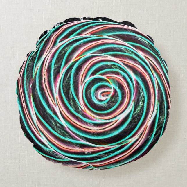 Cojín Redondo Giro del espacio exterior (Anverso)